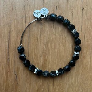 Black beaded Alex and Ani bracelet.